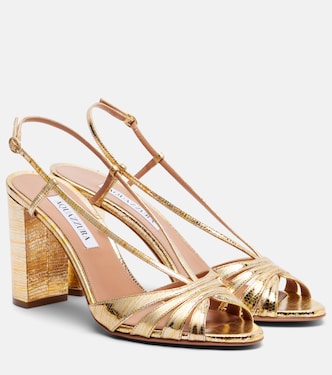 Aimée 85 metallic leather sandals | Aquazzura