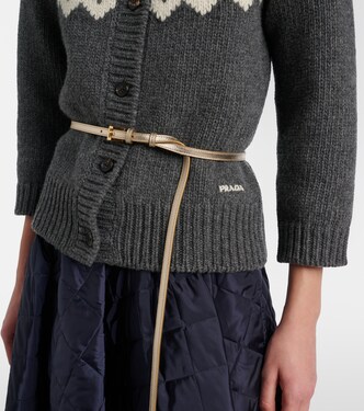 Metallic leather belt | Prada