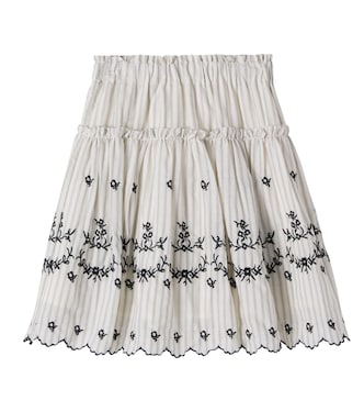 Embroidered striped cotton skirt | C'era Una Volta