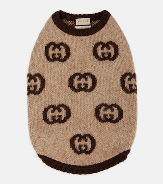 Interlocking G mohair-blend dog sweater | Gucci