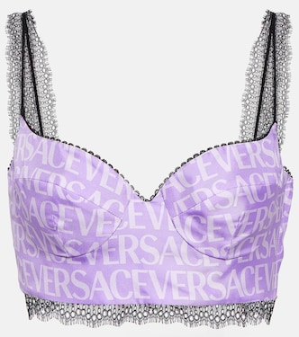 Bralette aus Seide mit Spitze | Versace