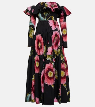Off-shoulder floral cotton maxi dress | Giambattista Valli