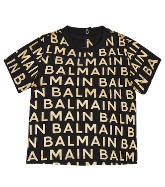 Baby - T-shirt in cotone con stampa logo | Balmain Kids