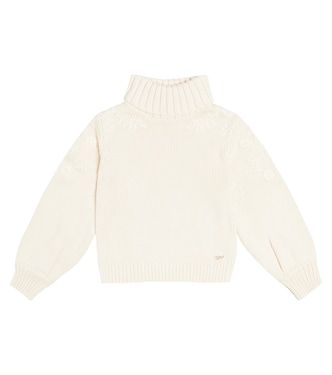 Jersey de cuello alto en algodón y lana | Chloé Kids