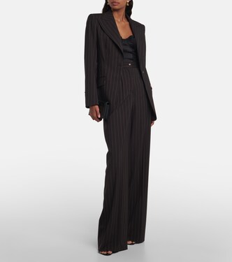 Weite High-Rise-Hose aus Wolle | Dolce&Gabbana
