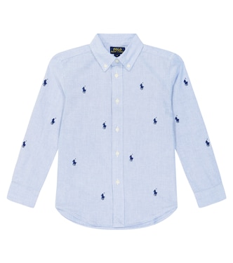 Logo embroidered cotton Oxford shirt | Polo Ralph Lauren Kids