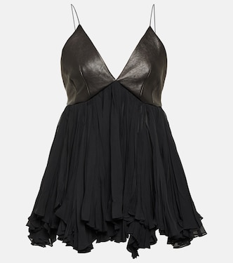 Top Anita aus Seide mit Leder | Khaite