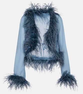 Feather-trimmed blouse | Oséree