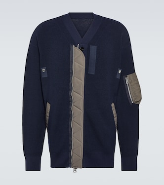 Cárdigan de mezcla de algodón con sarga | Sacai