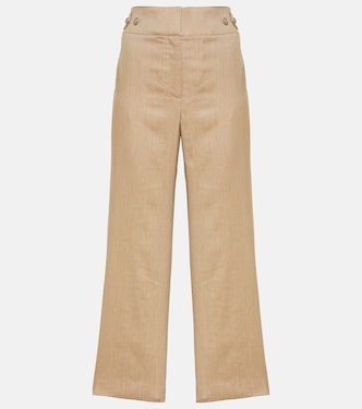 Aubrie linen-blend cropped pants | Veronica Beard