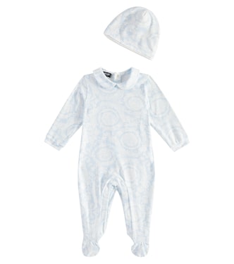 Baby - Tutina e berretto in misto cotone | Versace Kids
