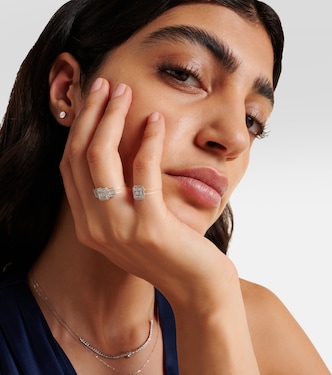 Bague Floating en or blanc 18 ct et diamants | Persée