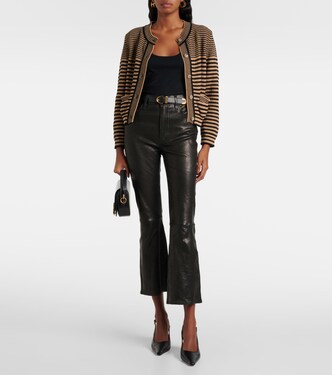 Le Crop Mini Boot leather bootcut pants | Frame