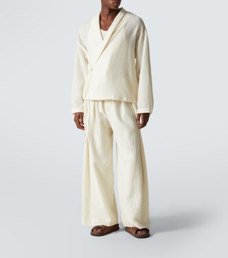 Deep Fold wool wide-leg pants | King & Tuckfield
