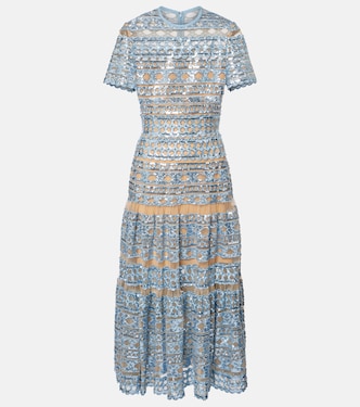 Abito lungo in tulle con ricami | Elie Saab