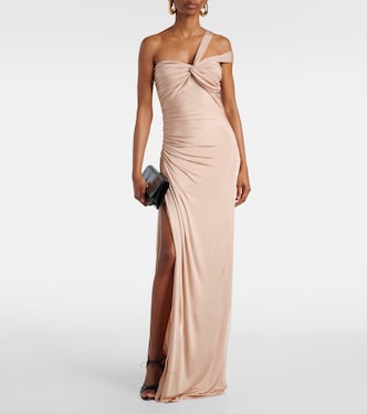 One-shoulder gathered jersey gown | Tom Ford