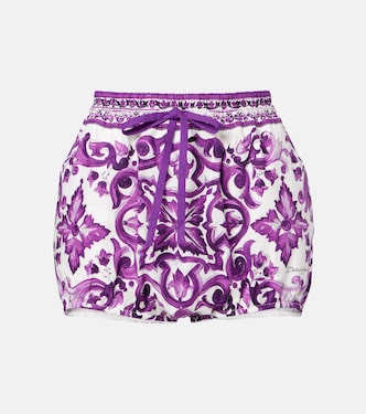 Majolica cotton poplin shorts | Dolce&Gabbana