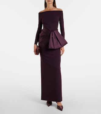 Kori bow-detail off-shoulder gown | Solace London