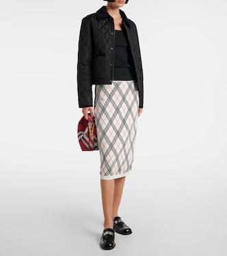 Falda midi Argyle de algodón | Burberry