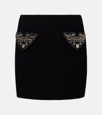 Mini-jupe en crêpe de laine vierge | Versace