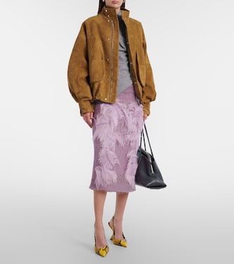 Midirock aus Strick mit Federn | The Attico