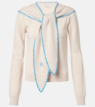 Scarf-detail wool sweater | Loewe