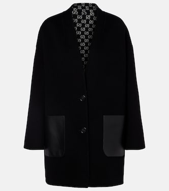 Caban reversible leather-trimmed wool coat | Gucci