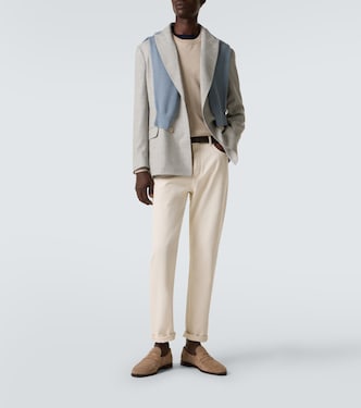 Woven suede penny loafers | Brunello Cucinelli