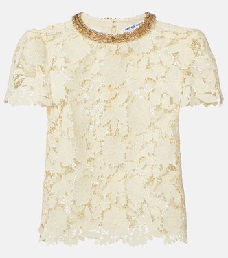 Embellished lace top | Self-Portrait