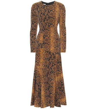 Abito a stampa serpente in lana | Dries Van Noten