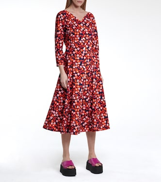 Floral cotton midi dress | Marni