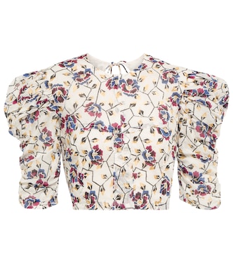 Silva floral cotton cropped top | Marant Etoile