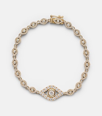 Bracelet Evil Eye en or 14 ct et diamants | Sydney Evan