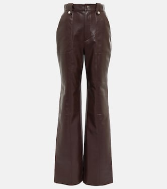 Zelda straight leather-blend pants | Nanushka