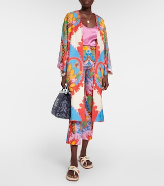 Printed mid-rise slim cotton-blend pants | Etro