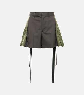 Shorts in misto lana e twill | Sacai