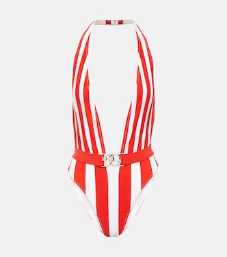 Portofino striped halterneck swimsuit | Dolce&Gabbana