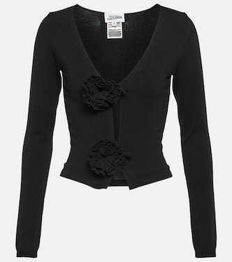Flower-appliqué cropped cardigan | Jean Paul Gaultier