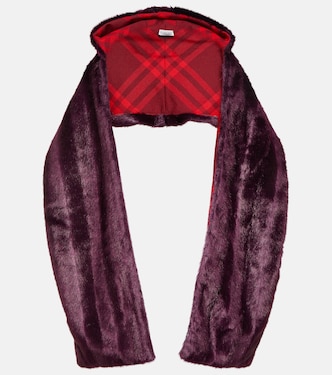 Bufanda con capucha de pelo sintético | Burberry