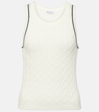 Cable-knit cotton top | Brunello Cucinelli