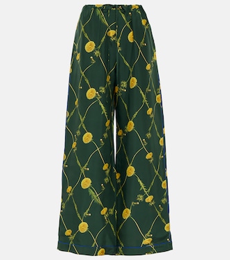 Pantaloni pigiama in seta con stampa | Burberry