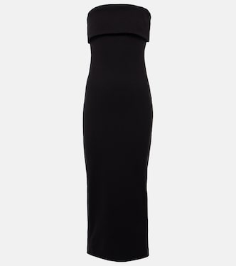 Lap back-slit cotton-blend midi dress | Entire Studios