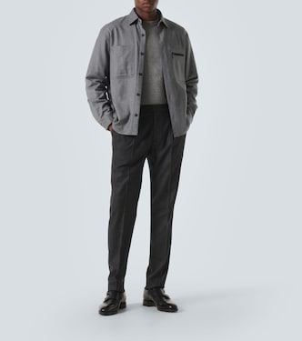 Virgin wool slim pants | Rubinacci