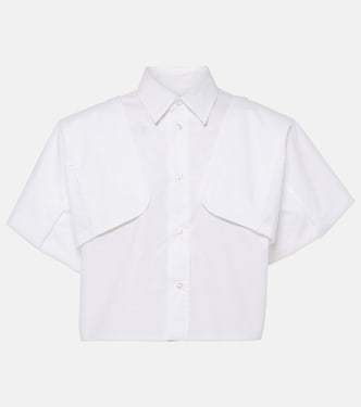 Camisa cropped de popelín algodón | MM6 Maison Margiela
