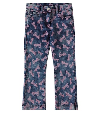 x Barbie® printed straight jeans | Monnalisa