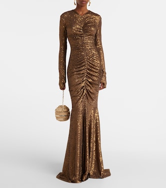 Sequined ruched gown | Norma Kamali