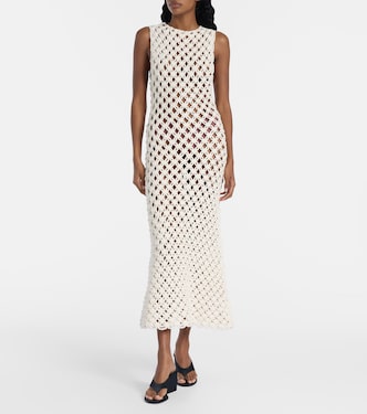Open-knit cotton-blend maxi dress | Alaïa