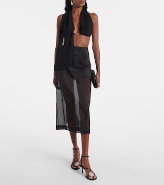 Open-back silk georgette top | Christopher Esber