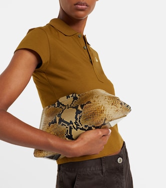 8.30 PM snake-effect leather clutch | The Attico