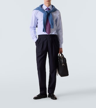 Striped cotton poplin shirt | Rubinacci